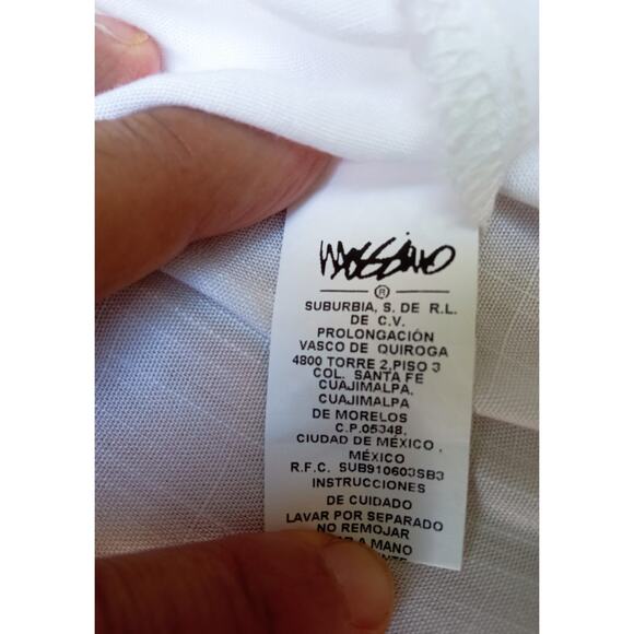 Mossimo Top Tie Waist Button Up Women's White Size L - Picture 9 of 10